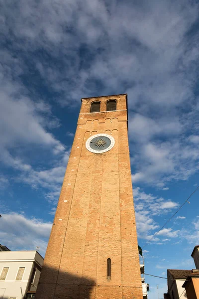 Chioggia Olaszország 2023 Április Kilátás Óratoronyra Chioggiában — Stock Fotó