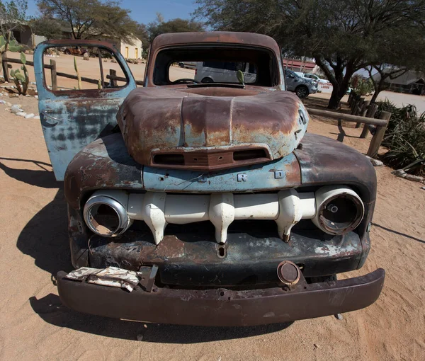 Solitaire Namibia Sierpnia 2018 Porzucony Samochód Solitaire Słynnym Mieście Pustyni — Zdjęcie stockowe