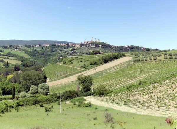 San Gimignano Italien Mai 2021 Blick Auf Die Landschaft San — Stockfoto
