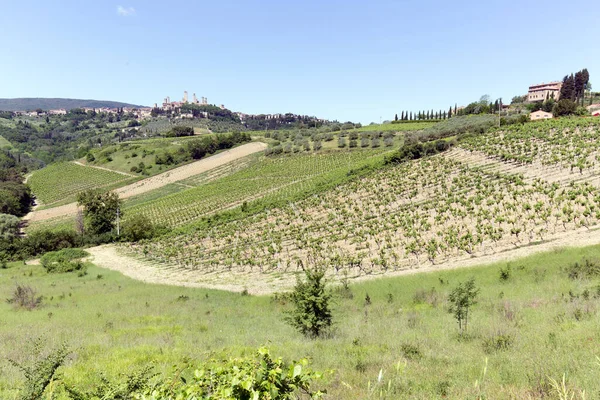 San Gimignano Italien Mai 2021 Blick Auf Die Landschaft San — Stockfoto