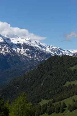 İtalya 'nın Aosta Vadisi' nde yaz boyunca manzara