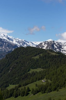 İtalya 'nın Aosta Vadisi' nde yaz boyunca manzara