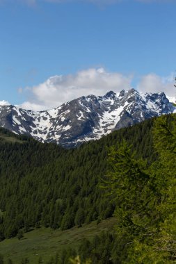 İtalya 'nın Aosta Vadisi' nde yaz boyunca manzara