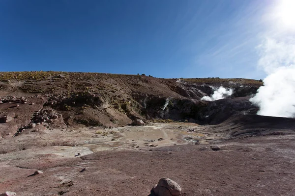 Widok Gorącej Wrzącej Wody Tatio Chile — Zdjęcie stockowe