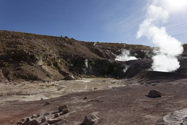 Widok Gorącej Wrzącej Wody Tatio Chile — Zdjęcie stockowe