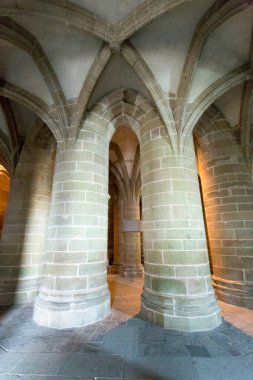 Mont Saint Michel, France - August 16, 2016: view of famous mont saint michel in France