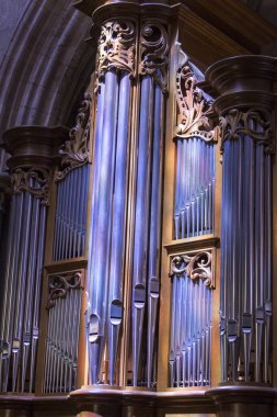 Saint Malo, Fransa - 16 Ağustos 2016: Saint Malo 'daki kilisede organ manzarası