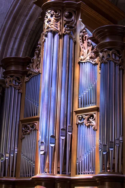 Saint Malo Frankrike Augusti 2016 Över Orgel Inne Kyrkan Saint — Stockfoto
