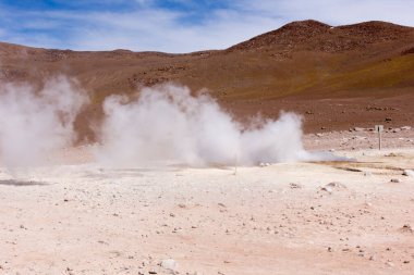 Şili 'deki El Tatio' da gayzer görüntüsü