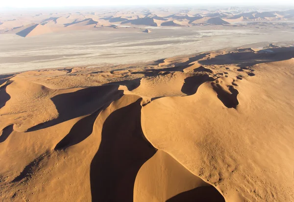 Een Helikopter Uitzicht Van Woestijn Sossusvlei Namibië — Stockfoto