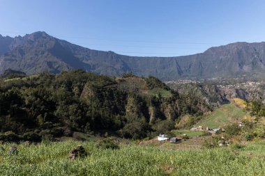 Cilaos, France - August 10, 2022: view of landscape in Cilaos, Reunion island clipart