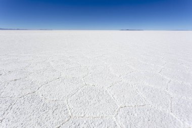 Bolivya 'daki Uyuni tuz yatağının manzarası