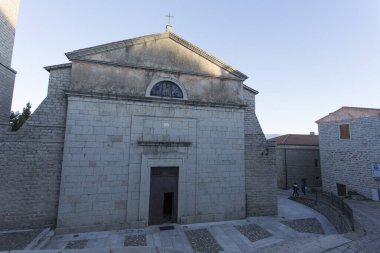 Aggius, İtalya - 31 Aralık 2018: Aggius, Sardinya 'daki Santa Vittoria Kilisesi