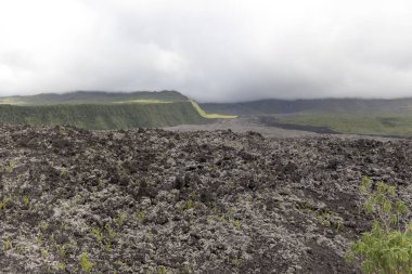 La Reunion, Fransa 'da volkanik bir arazi manzarası
