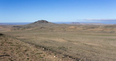 Namibya 'daki muhteşem çöl manzarasının fotoğrafı.
