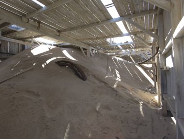 Pomona, Namibya - 15 Ağustos 2018: Pomona terk edilmiş elmas kasabası Namibya