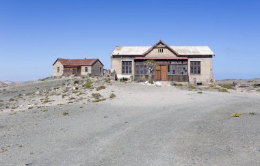 Pomona, Namibya - 15 Ağustos 2018: Pomona terk edilmiş elmas kasabası Namibya