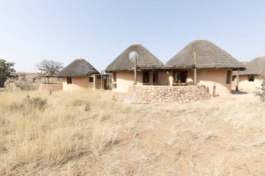 Musina, Southafrica - 19 Ağustos 2023: Güney Afrika 'daki Mapungubwe park kampı manzarası