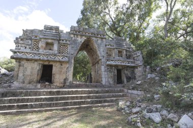 Labna, Meksika - 28 Aralık 2022: Labna 'daki harabelerin manzarası