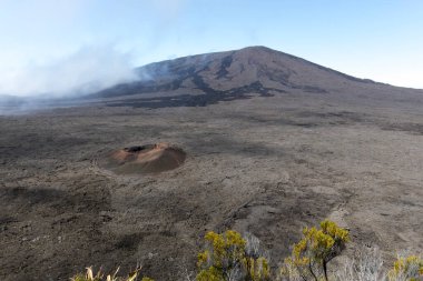 The Piton de la Fournaise trekking in La Reunion, France clipart