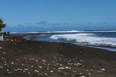 La Reunion, Fransa - 12 Ağustos 2022: La Reunion 'daki güzel plaj manzarası 