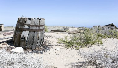 Pomona, Namibya - 15 Ağustos 2018: Namibya 'daki Pomona hayalet kasabasının manzarası