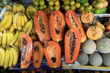 Meksika 'da papaya ve kavun manzarası