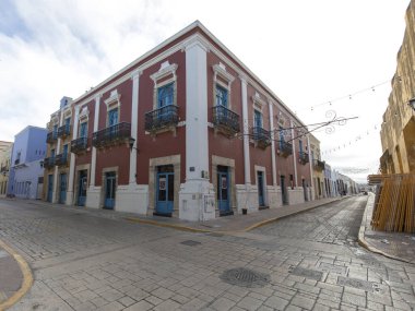 Campeche, Meksika - 29 Aralık 2022: Campeche 'deki sokak manzarası