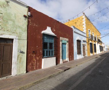 Campeche, Meksika - 29 Aralık 2022: Campeche 'deki sokak manzarası