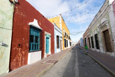 Campeche, Meksika - 29 Aralık 2022: Campeche 'deki sokak manzarası