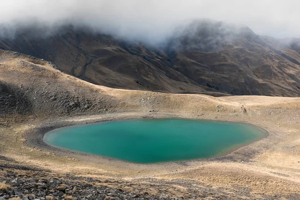 stock image Panoramic view of Gistova lake, the highest alpine lake of Greece on Mount Gramos