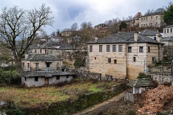 stock image Stone houses at the traditional village of Koukouli in Epirus, Greece