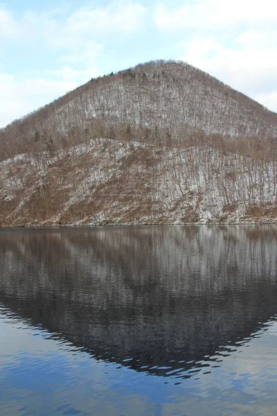 Vista Paisagem Montanha Lago Toya Hokkaido Japão Inverno — Fotografia de Stock