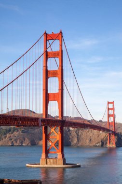 Golden Gate Köprüsü 'nün ünlü manzarası. San Francisco, California, ABD