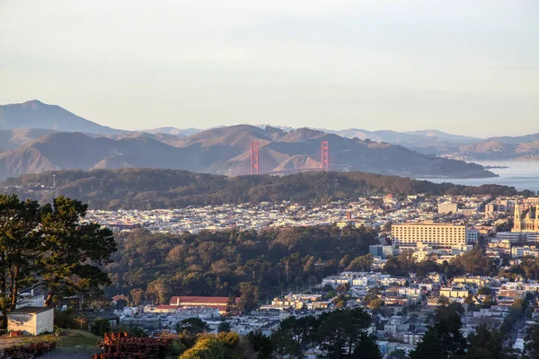 Luchtfoto Van San Francisco Voor Zonsondergang Vanuit Twin Peaks California — Stockfoto