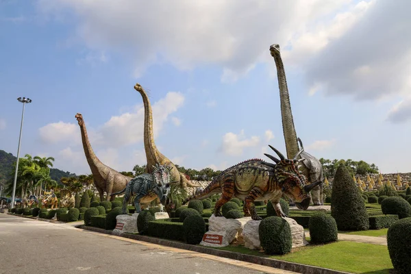 Pattaya Tailandia Enero 2022 Estatua Los Dinosaurios Hermosa Para Viajar — Foto de Stock