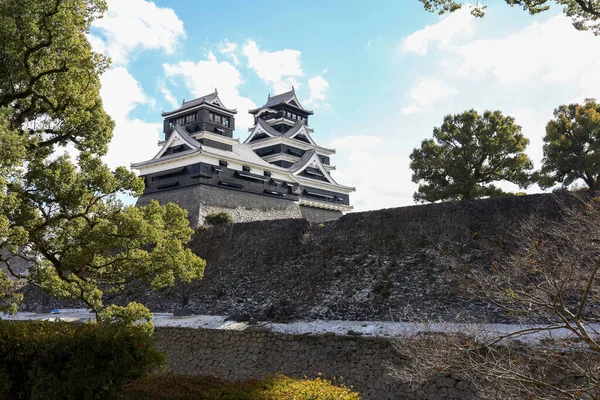 Den Berømte Landskab Vintage Bygning Kumamoto Slot Det Nordlige Kyushu - Stock-foto