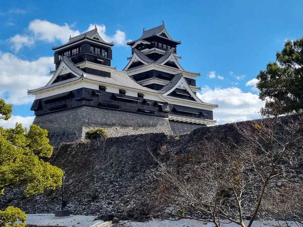 Famoso Edificio Época Paisaje Del Castillo Kumamoto Norte Kyushu Japón — Foto de Stock