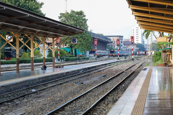 Bangkok Thailandia Novembre 2021 Partenza Del Treno Dalla Stazione Hua — Foto Stock