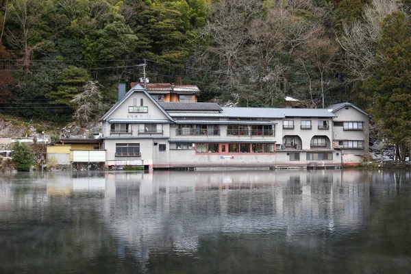 Yufuin Japão Janeiro 2023 Restaurador Vintage Paisagem Bonito Lago Vista — Fotografia de Stock