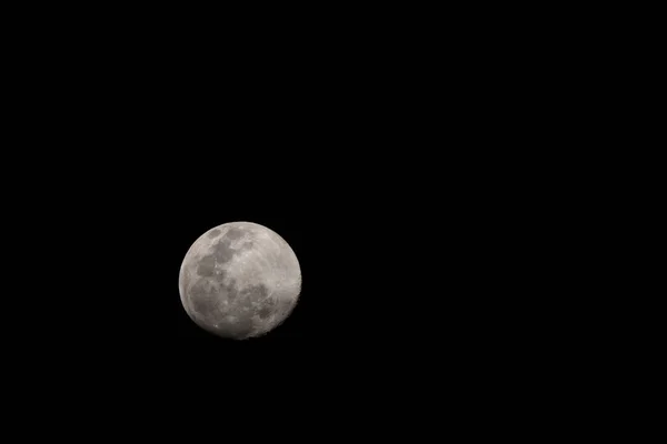Close Full Moon Black Sky — 图库照片