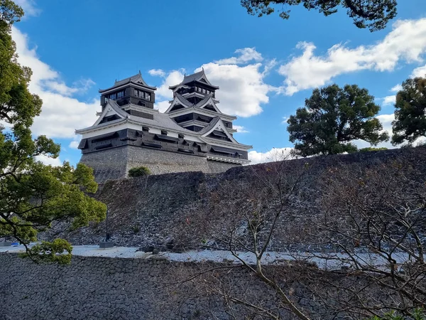 Het Beroemde Landschap Vintage Gebouw Van Kumamoto Castle Northern Kyushu — Stockfoto