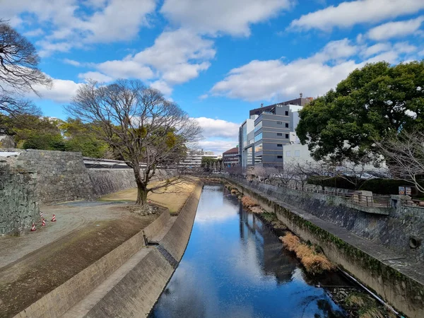 Beroemd Landschap Van Muur Kasteel Kumamoto Noord Kyushu Japan — Stockfoto