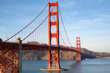 Golden Gate Köprüsü 'nün ünlü manzarası. San Francisco, California, ABD