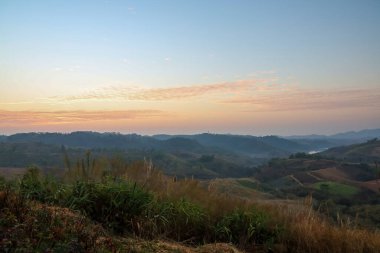 Tayland 'daki Khao Kho' da sabah ve manzara manzarası  