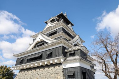 Kuzey Kyushu, Japonya 'daki Kumamoto Kalesi' nin ünlü peyzaj klasik binası..