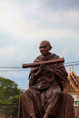 Bangkok, Tayland-29 Aralık 2018: Tayland 'daki en ünlü Somdet Phra Phutthachan Heykeli