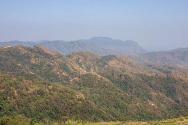 Tayland 'daki Khao Kho' daki manzara dağ ve orman manzarası