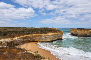 Manzara ve deniz manzarası. Londra Köprüsü 'nün yeri güzel. Büyük Okyanus Yolu Avustralya' nın manzarası güzel.