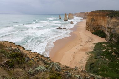 View of landscape and seascape the Twelve Apostles location is beautiful good view point at great ocean road australia clipart